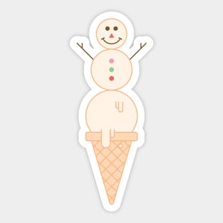 ICE CREAM SNOWMAN Sticker